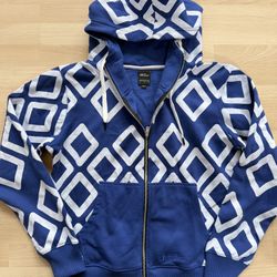 NWT NEW Unisex Fit Size S LIO Local Interstellar Outfitters Zip Hoodie Geo Print Sweatshirt Cotton Blend Street Wear