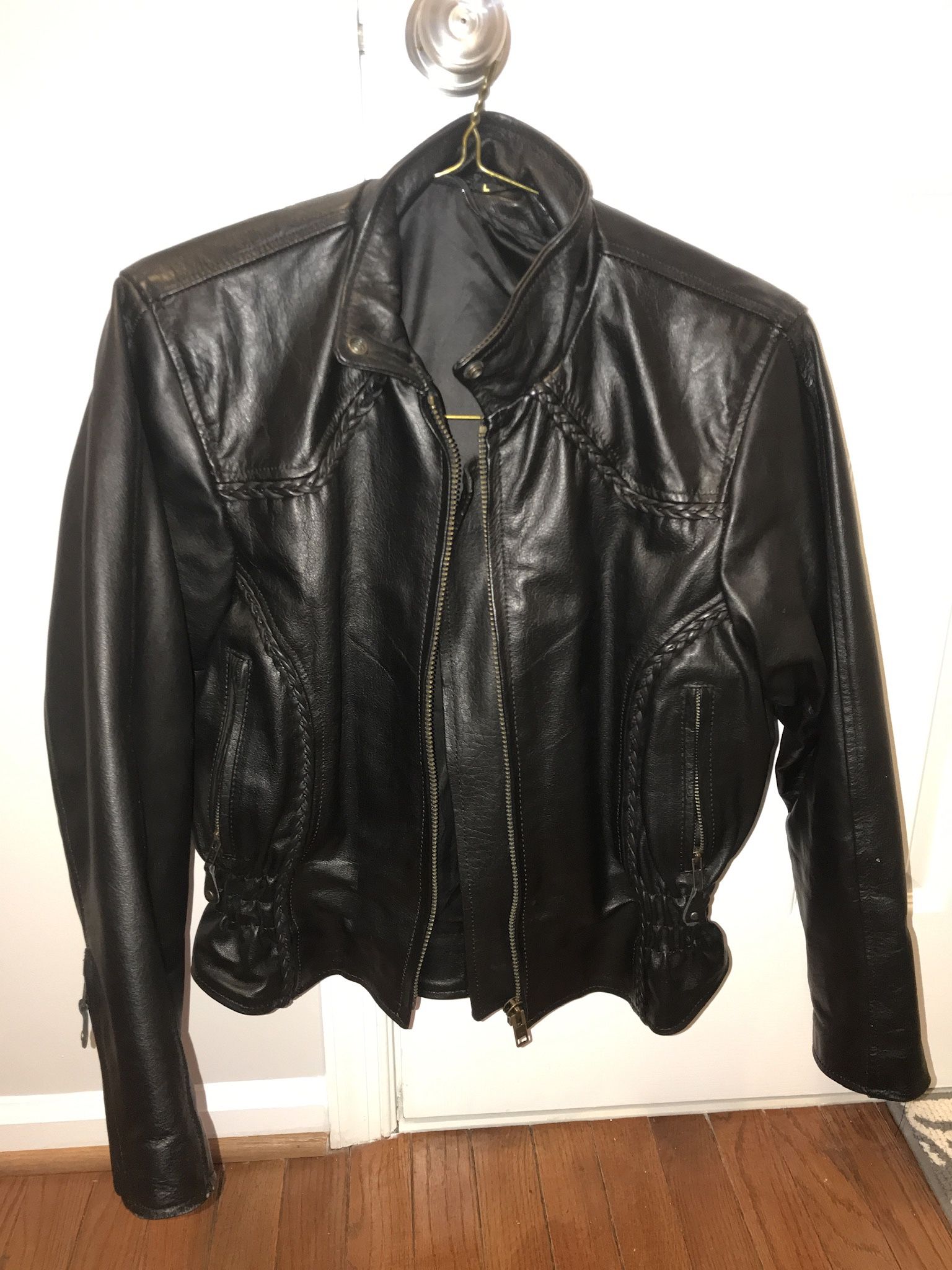 Small leather ladies, motorcycle jacket