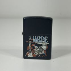 1994 Zippo Lighter ~ Black USMC United States Marines ~ Made In USA