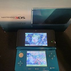Nintendo 3ds Aqua Blue Custom Video Game Console Mod-bbed