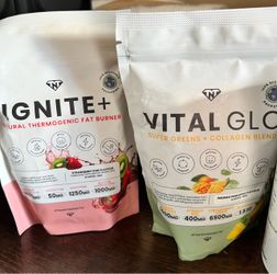 TNT Vital Glo Greens & Marine Collagen Powder, and Ignite+ Thermogenic Fat Burner