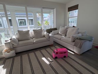 Light beige Upholstered Sofa x2