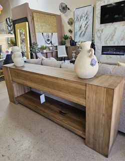 New Years Sale!! Solid Wood Contemporary Console Table, TV Stand, Sideboard