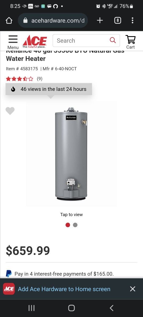 Barely Used Water Heater (Gas/Propane)