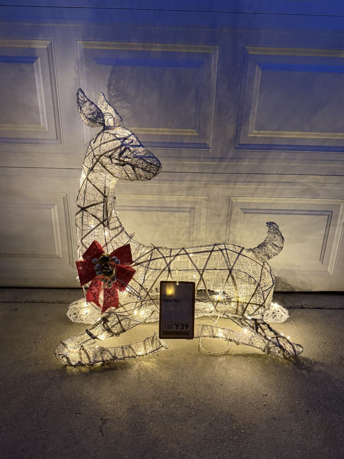 3 ft. Polar Wishes LED Lying Deer Holiday Yard Decoration