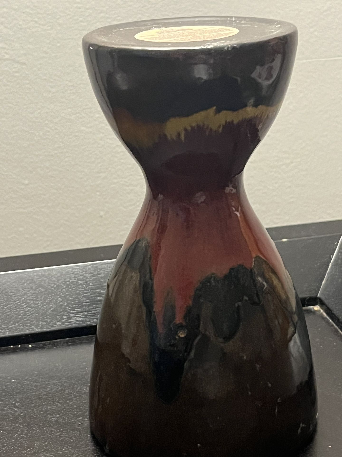 Pier 1 Imports Pillar Candle Holder Glazed Ceramic  8.5" /11.5",  4" Wide