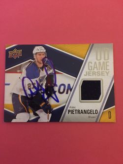 Autograph Jersey Card Signed By NHL Star Alex Pietrangelo.