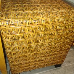 2 RARE VINTAGE PIER ONE WICKER FOOT STOOL CHAIRS GREAT CONDITION!