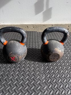 Cast Iron Kettlebells 28kg / 62lb Pair