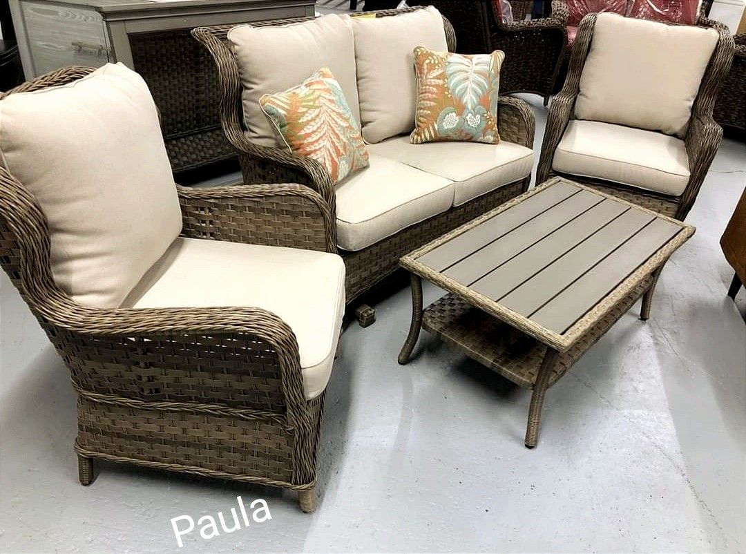 Outdoor Patio Furniture - Loveseat And 2 Chairs And Coffee Table Set ⭐$39 Down Payment with Financing ⭐ 90 Days same as cash