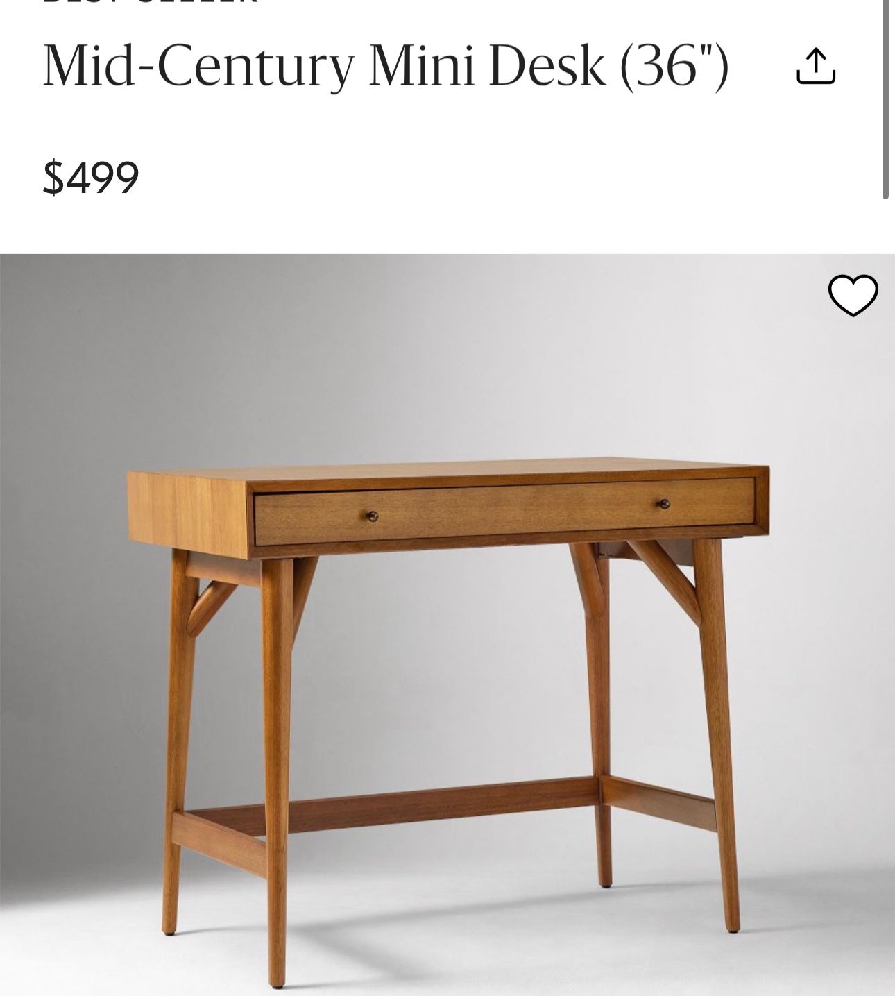 West Elm mid Century Modern Desk 