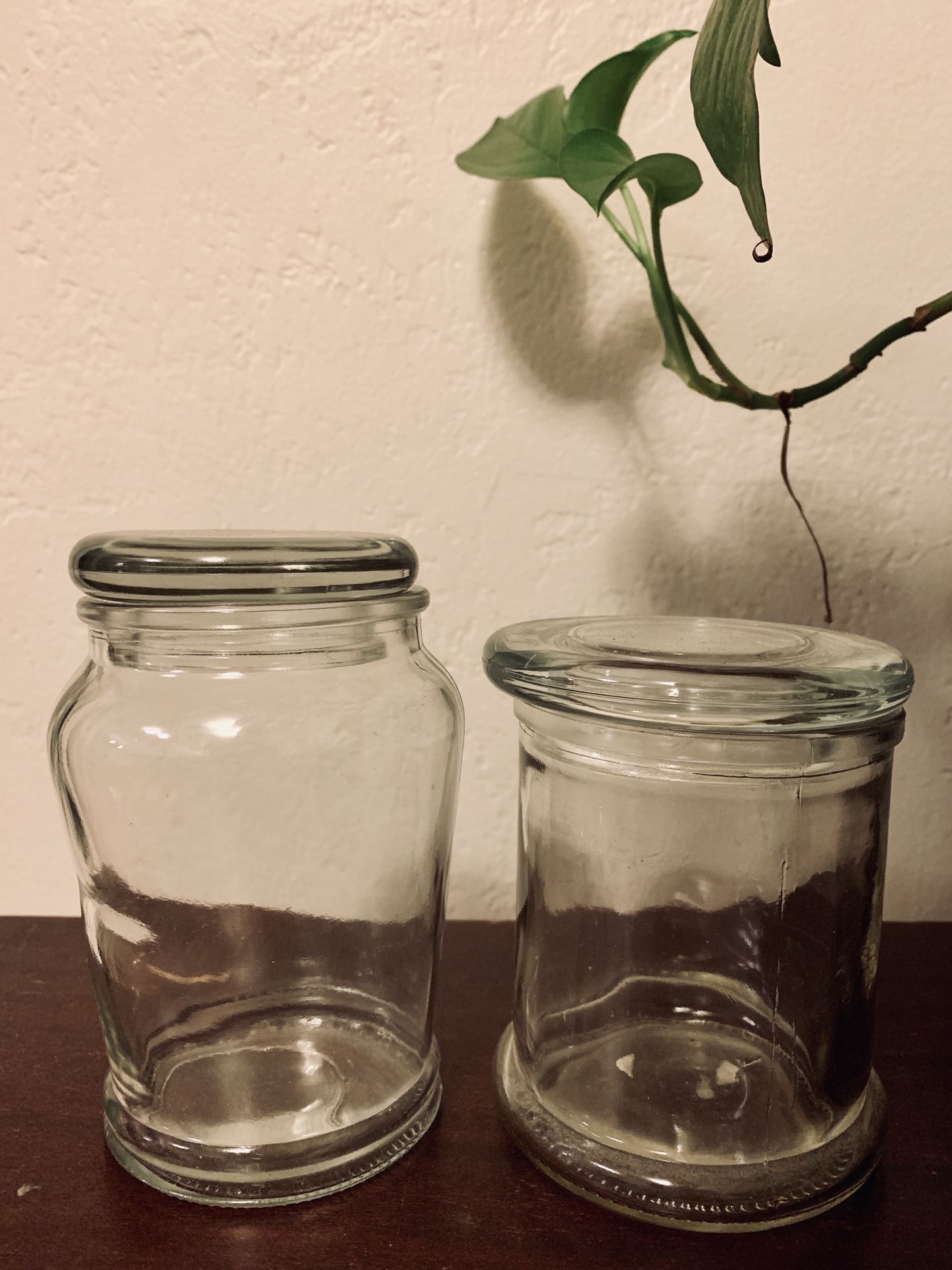 Apothecary glass jars with lids
