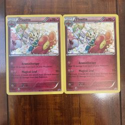 Pokemon 2016 Floette XY139 Black Star Holo Promo Lot of 2 Damaged