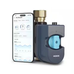Moen Flo Smart Water Monitor and Automatic Shutoff Sensor, Wi-Fi Connected Water Leak Detector for 1-1/4-Inch Diameter Pipe, 900-002