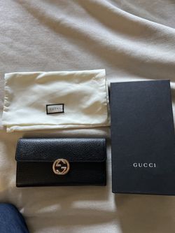 Gucci Black Leather Interlocking G Wallet