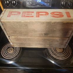 vintage wooden Pepsi soda crate