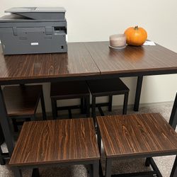 Table And 5 Bench Chairs