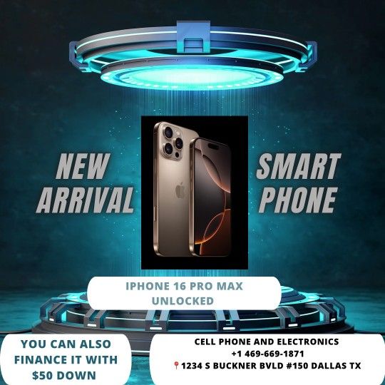 Iphone 16 Pro Max Factory Unlocked Brand New On Cash Deal Starting $1449 . We Also Have Finance Option With $50 Down