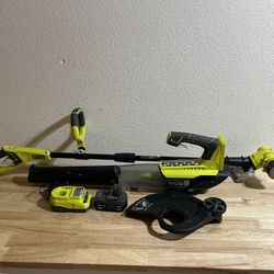 Ryobi 18V Lawn Care Kit String Trimmer/Edger And Leaf Blower Used In Good Working Condition 