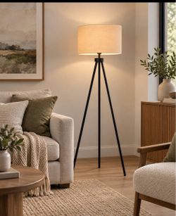 Brand New Room Essentialsâ„¢ Tripod Floor Lamp with Paper Rattan ShadeBrighten up your living room, bedroom, or home office with the clean lines and war