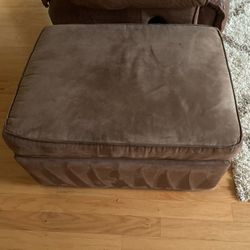Brown Suede Ottoman – Plush & Comfy!