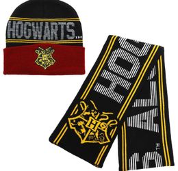 Harry Potter Hogwarts Knit Beanie and Scarf Combo