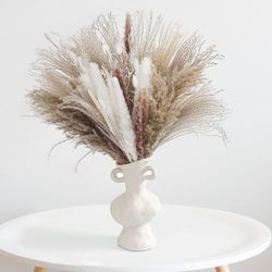 88-Piece Dried Pampas Grass Decor Bouquet,  Boho Dried Flowers for Wedding or Home Decoration, NEW