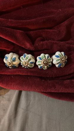 Hand painted ceramic drawer knobs