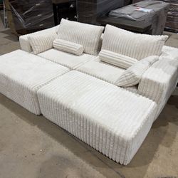 Brand New 87” Cozepod Alara Lounger - Pearl/Beige - “Boneless” Design   Delivery Available