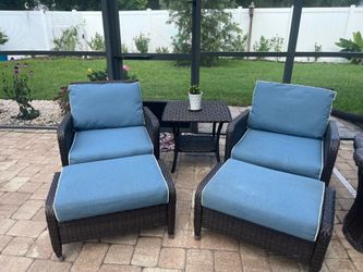 Mosca/Crosley Wicker Chairs with Ottomans’s