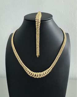 Gargantilla y manilla de oro 10KT