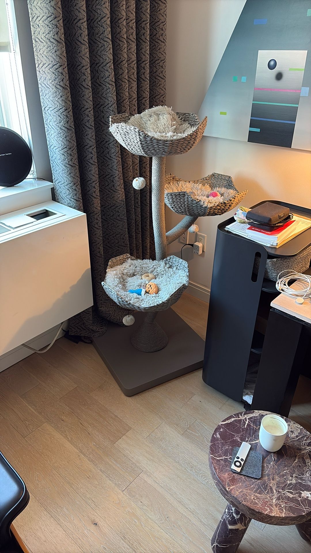 Map Designer Cat Tree With Fur Cushions