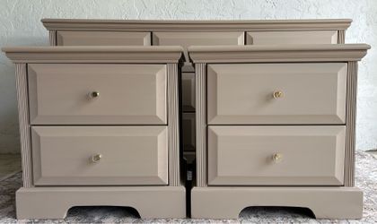 refinished pair of nightstands 2