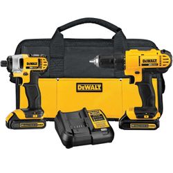 DeWalt DCK240C2 20-Volt Max Drill/Driver & Impact Driver Combo Kit, 1/2 In., (2) Batteries - Quantity 4