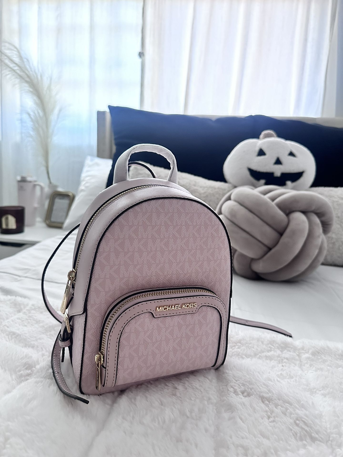 Micheal Kors Pink Small Backpack 
