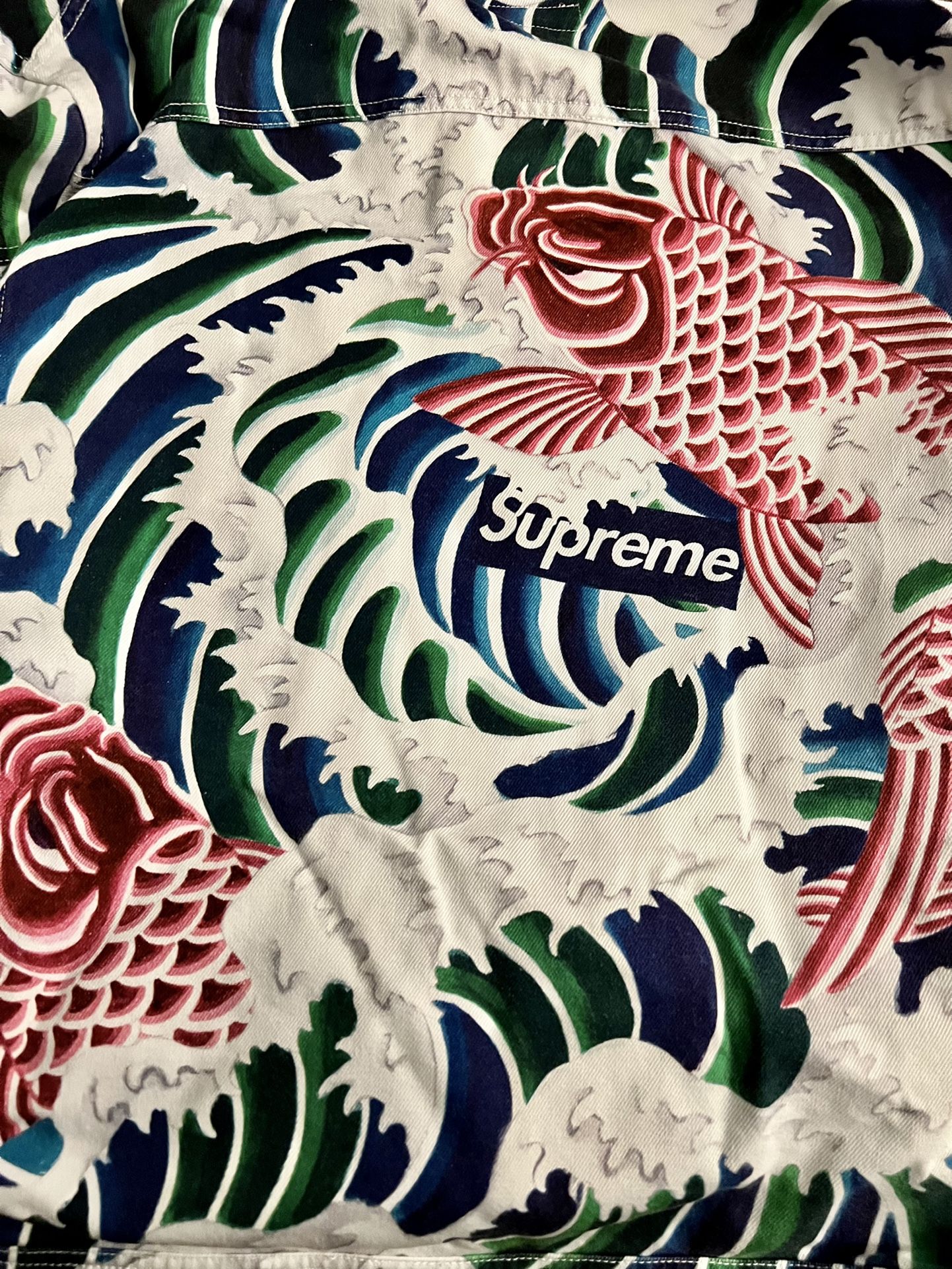 Supreme Waves Koi Fish Work Jacket Multi Color XL for Sale in El