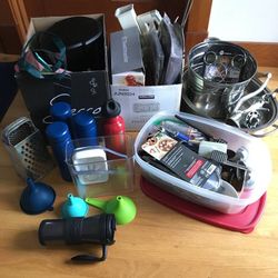 Large Lot Vintage and Modern Assorted Kitchen and Houseware Supplies