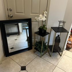 Plant Stands Decor & Mirror 