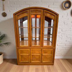 Universal Furniture Light Brown Solid Wood Arched China Cabinet