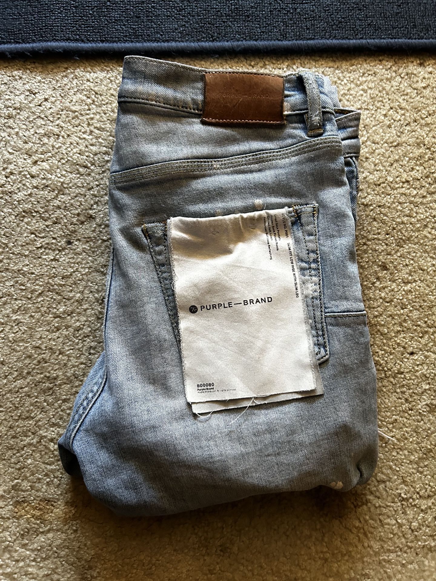 Ripped Light Blue Purple Jeans