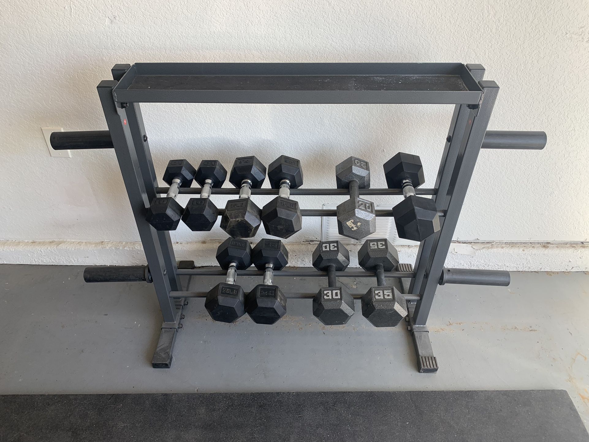 Dumbell Weights With Rack 
