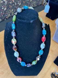 Beautiful Handmade Cutglass Beaded Necklace