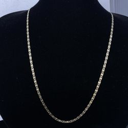 $900 Three Tone Yellow White and Rose Gold Valentino Chain Necklace