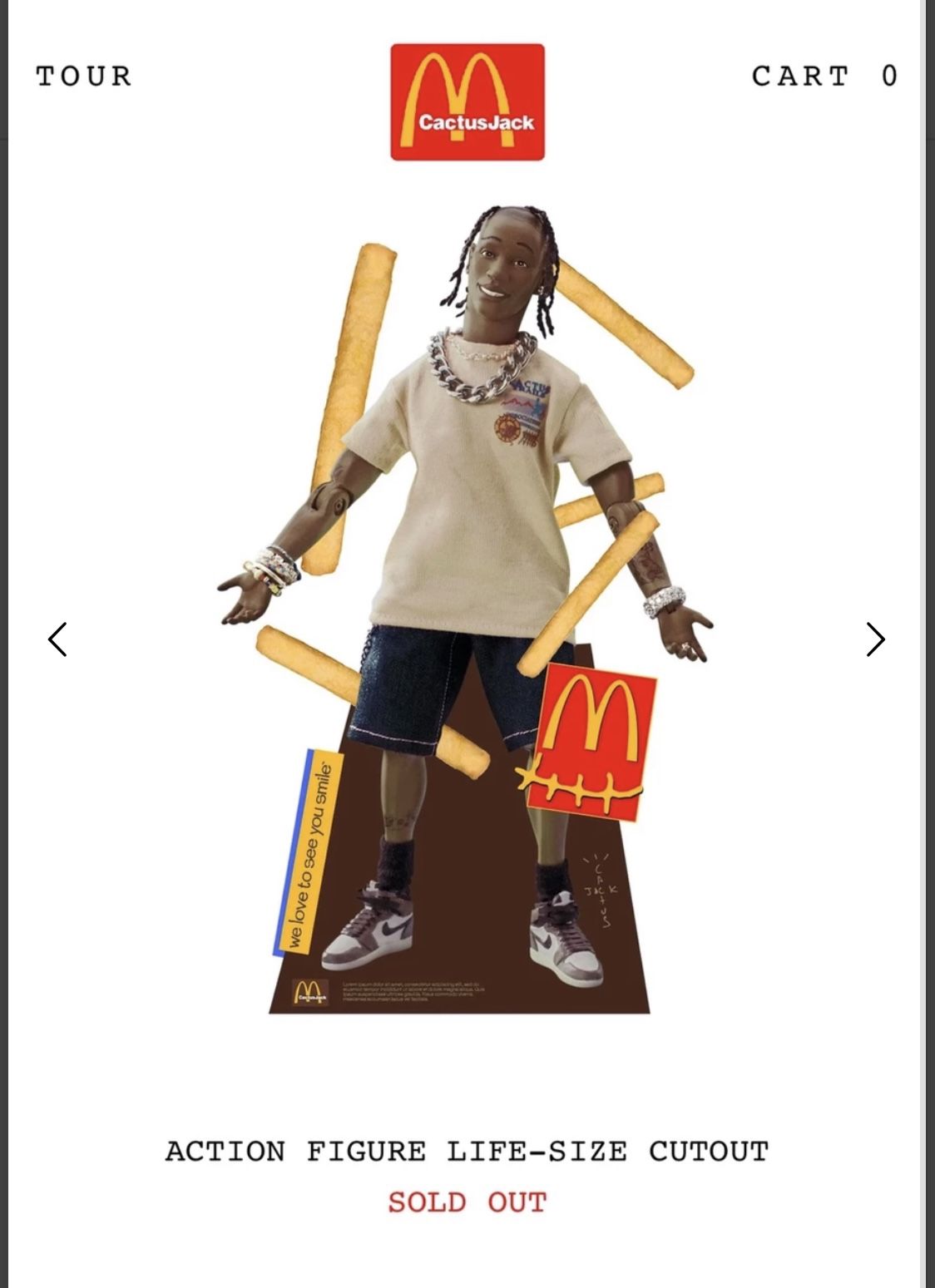 Travis Scott McDonald's action figure cutout