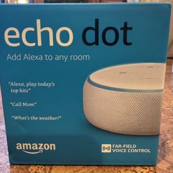 New Amazon Echo Dot (3rd Gen) Smart Speaker With Alexa; Sealed Box