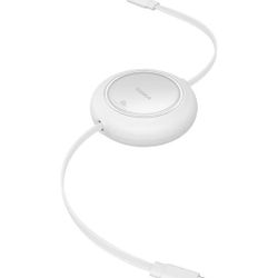 Baseus USB C to USB C Cable, 100W 6.6ft Retractable USB C Fast Charging Cable, 7-Stage Length Preset Retractable Charger Cord for iPhone 16 15 Pro Plu