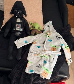 Star Wars kid robe and stuffies