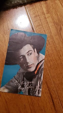 GARY COOPER 1920S HAND COLORED PUBLICITY POST CARD