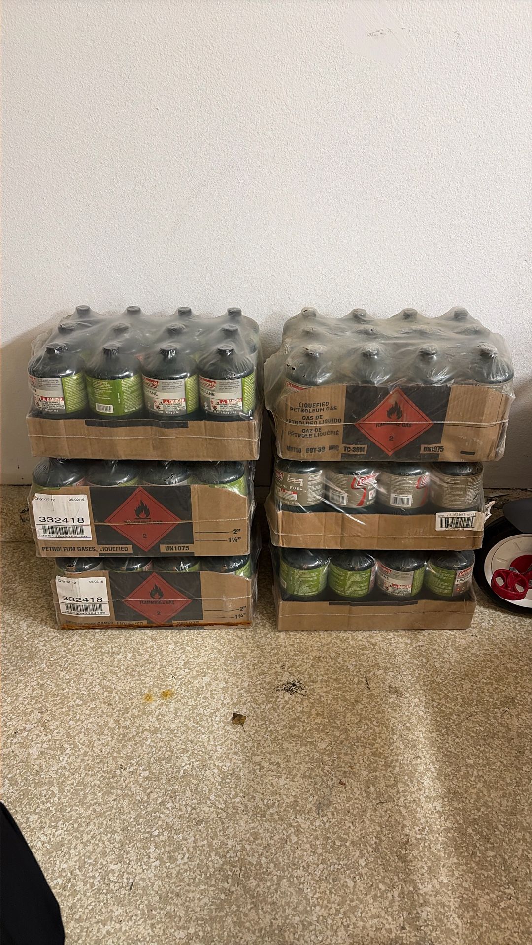 6-12 Pack Cases Of 1LB Propane Tanks