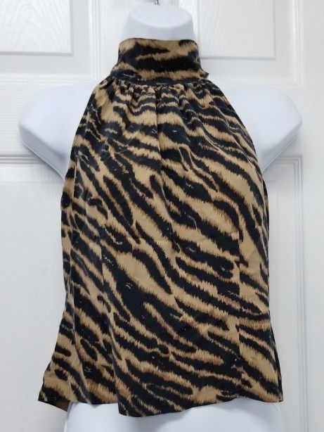 INC Animal Print Silk Halter Top Sz 6